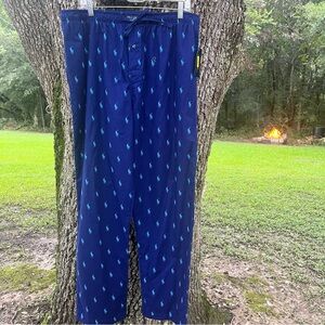 RALPH LAUREN POLO BLUE LOGO NWT BOXER FLEECE COTTON SLEEP PAJAMA PANTS